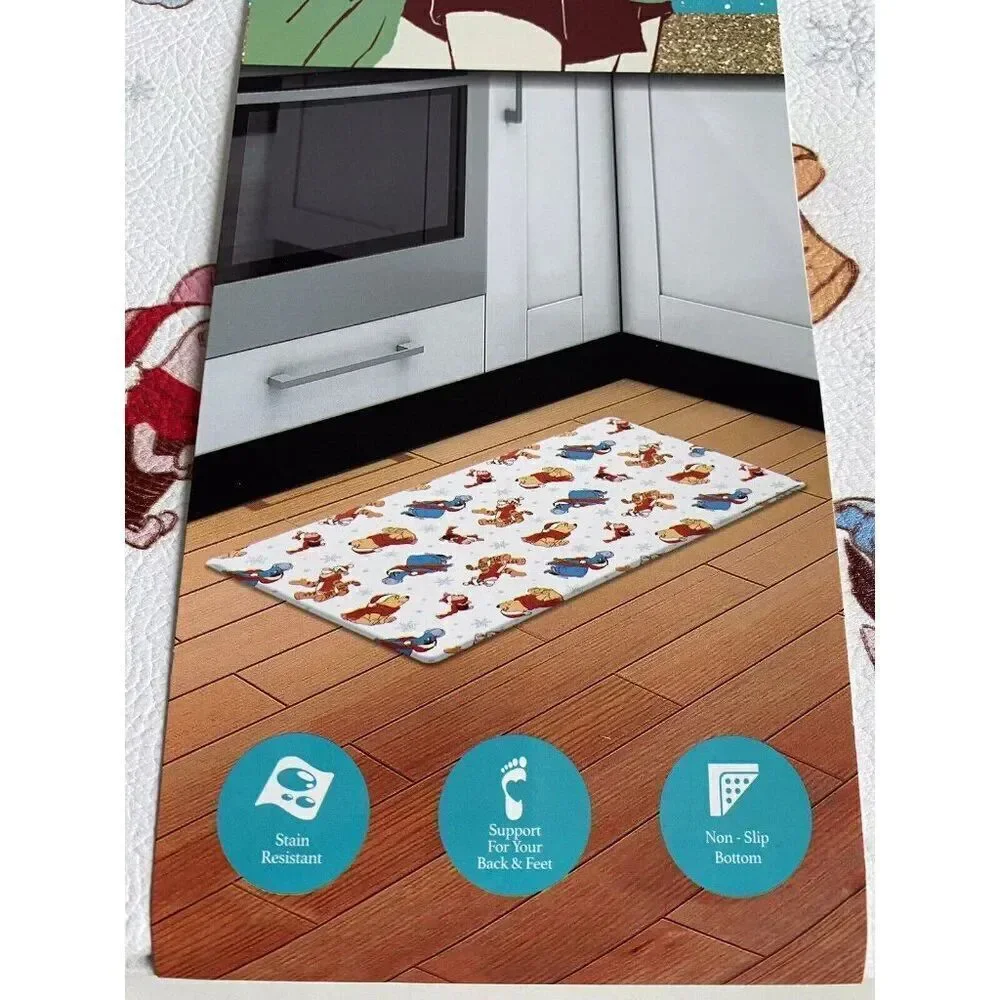 Disney Winnie The Pooh & Friends Anti Fatigue Kitchen Mat Rug 18”x30”‎ Christmas